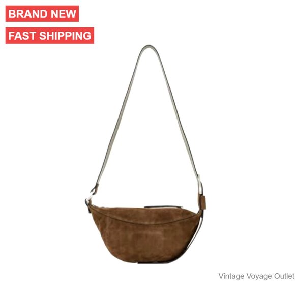 Soft Suede Crossbody Hobo Bag with Zipper Closure - Picture 6 of 6